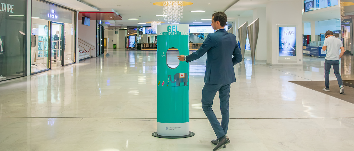 METROPOLE développe GelStation, la borne de distribution de gel sans contact